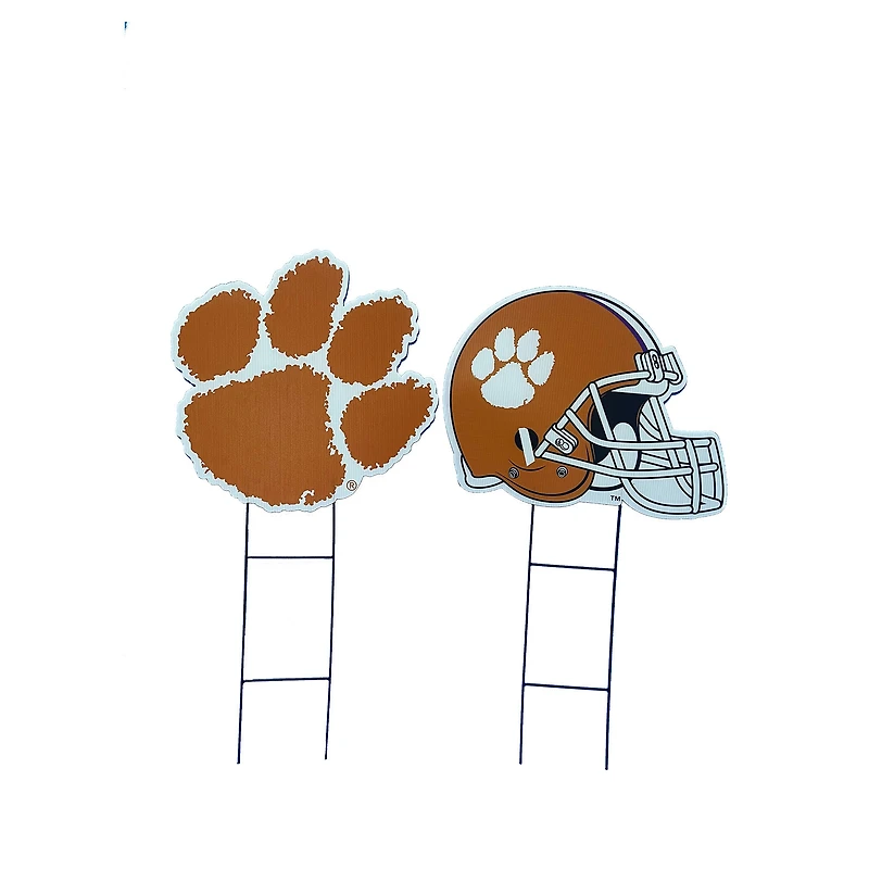 Pegasus Clemson Tigers Logo and Helmet Two-Piece Yard Sign Set