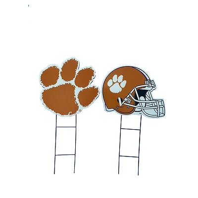 Pegasus Clemson Tigers Logo and Helmet Two-Piece Yard Sign Set