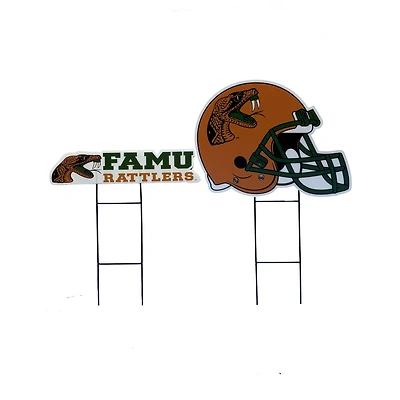 Pegasus Florida A&M Rattlers Logo and Helmet Two-Piece Yard Sign Set