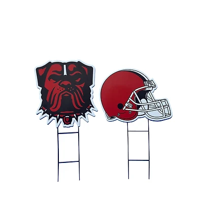 Pegasus Cleveland Browns Logo and Helmet Two-Piece Yard Sign Set
