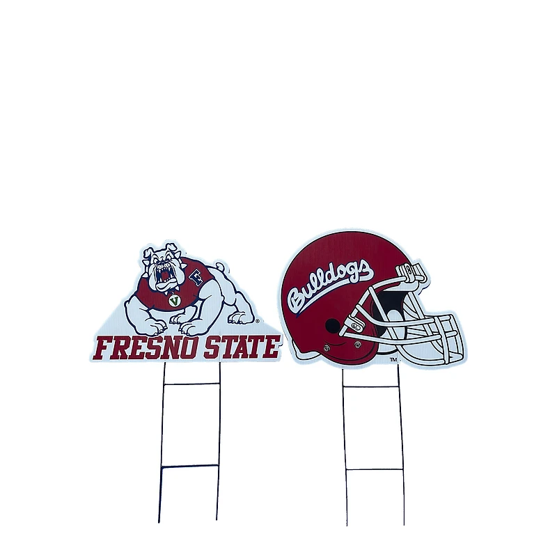 Pegasus Fresno State Bulldogs Logo and Helmet Two-Piece Yard Sign Set