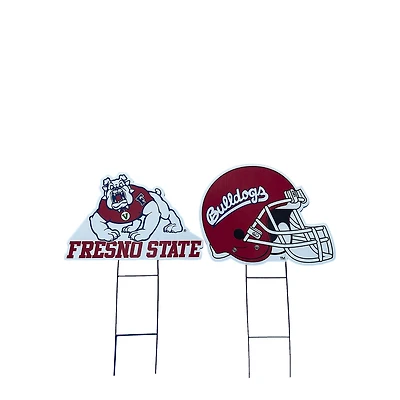 Pegasus Fresno State Bulldogs Logo and Helmet Two-Piece Yard Sign Set