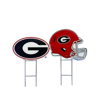 Pegasus Georgia Bulldogs Logo and Helmet Two-Piece Yard Sign Set