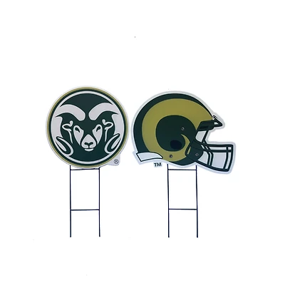 Pegasus Colorado State Rams Logo and Helmet Two-Piece Yard Sign Set