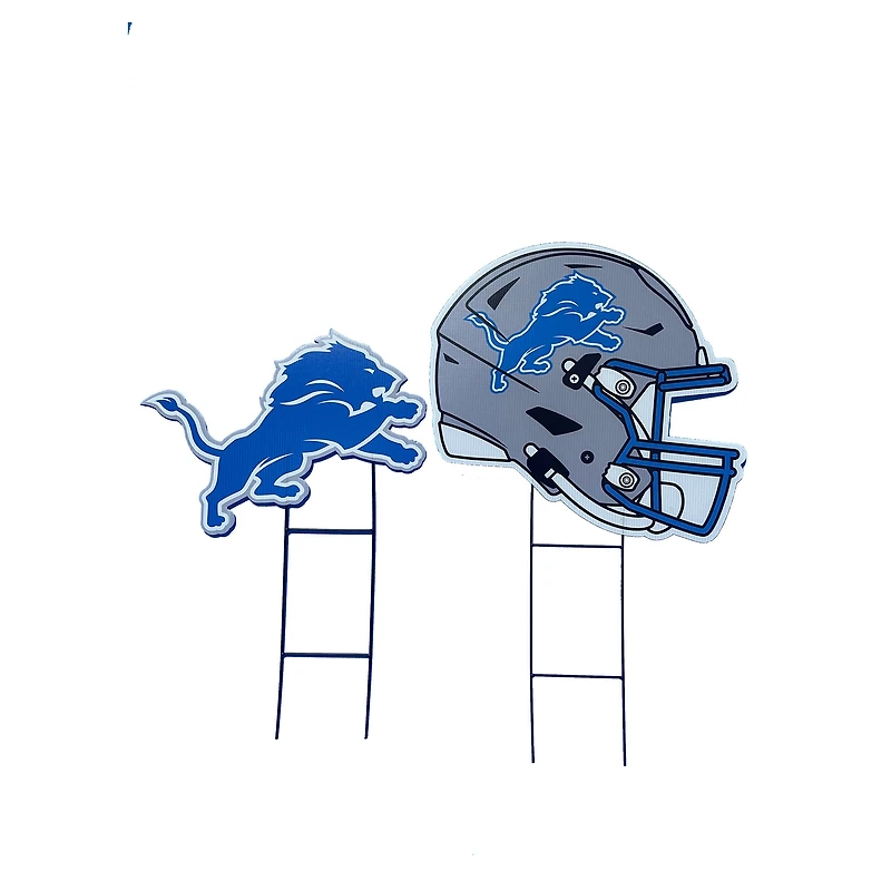 Pegasus Detroit Lions Logo and Helmet Two-Piece Yard Sign Set