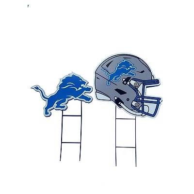 Pegasus Detroit Lions Logo and Helmet Two-Piece Yard Sign Set