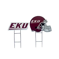 Pegasus Eastern Kentucky Colonels Logo and Helmet Two-Piece Yard Sign Set
