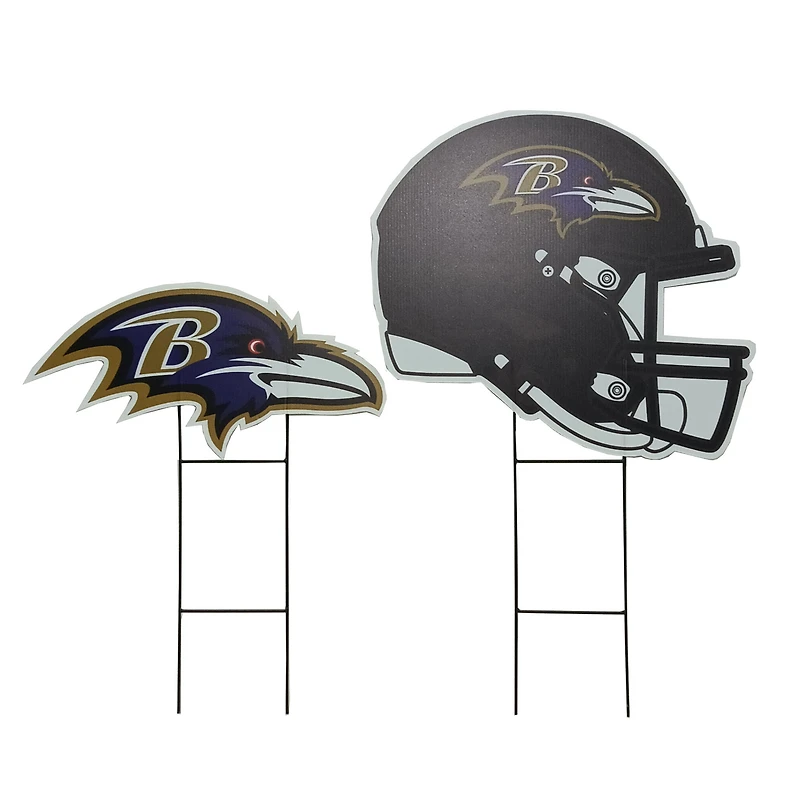 Pegasus Baltimore Ravens Logo and Helmet Two-Piece Yard Sign Set