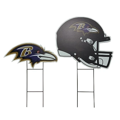 Pegasus Baltimore Ravens Logo and Helmet Two-Piece Yard Sign Set
