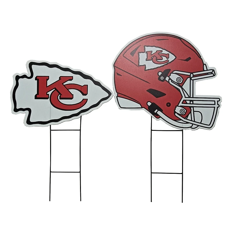 Pegasus Kansas City Chiefs Logo and Helmet Two-Piece Yard Sign Set