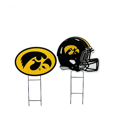 Pegasus Iowa Hawkeyes Logo and Helmet Two-Piece Yard Sign Set