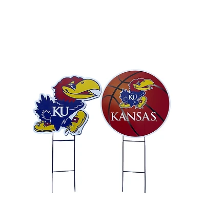 Pegasus Kansas Jayhawks Logo and Helmet Two-Piece Yard Sign Set