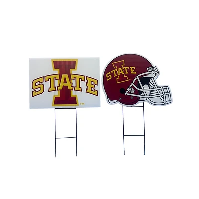 Pegasus Iowa State Cyclones Logo and Helmet Two-Piece Yard Sign Set