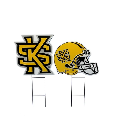 Pegasus Kennesaw State Owls Logo and Helmet Two-Piece Yard Sign Set