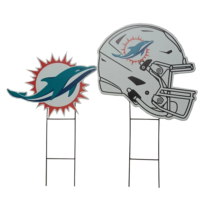 Pegasus Miami Dolphins Logo and Helmet Two-Piece Yard Sign Set