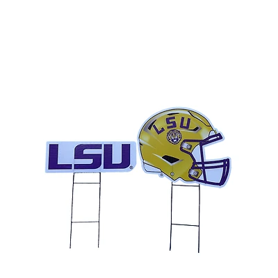 Pegasus LSU Tigers Logo and Helmet Two-Piece Yard Sign Set