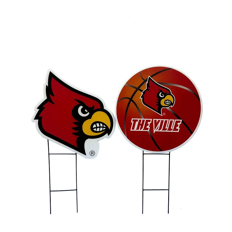 Pegasus Louisville Cardinals Logo and Helmet Two-Piece Yard Sign Set