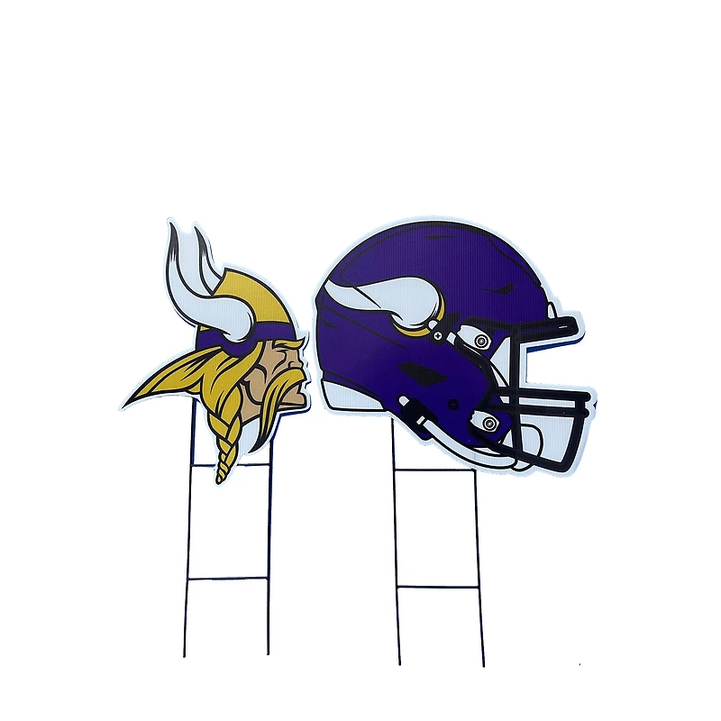 Pegasus Minnesota Vikings Logo and Helmet Two-Piece Yard Sign Set