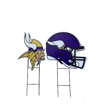 Pegasus Minnesota Vikings Logo and Helmet Two-Piece Yard Sign Set