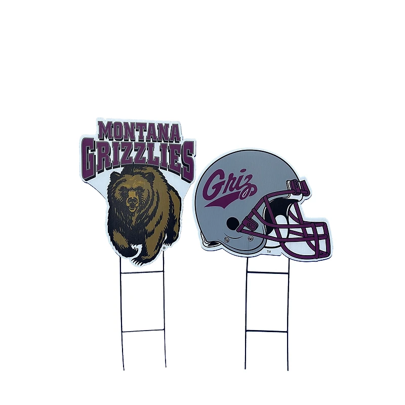 Pegasus Montana Grizzlies Logo and Helmet Two-Piece Yard Sign Set