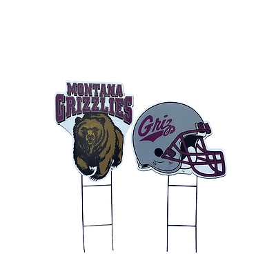 Pegasus Montana Grizzlies Logo and Helmet Two-Piece Yard Sign Set