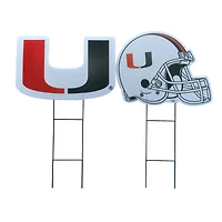 Pegasus Miami Hurricanes Logo and Helmet Two-Piece Yard Sign Set