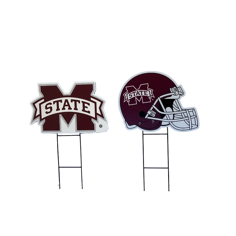 Pegasus Mississippi State Bulldogs Logo and Helmet Two-Piece Yard Sign Set