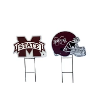 Pegasus Mississippi State Bulldogs Logo and Helmet Two-Piece Yard Sign Set
