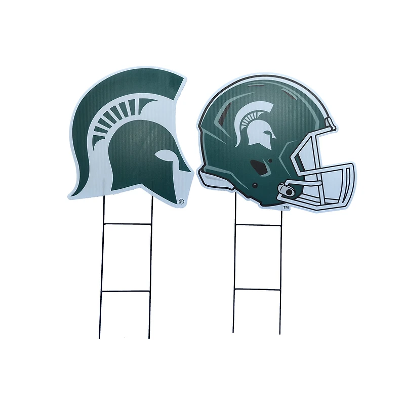 Pegasus Michigan State Spartans Logo and Helmet Two-Piece Yard Sign Set
