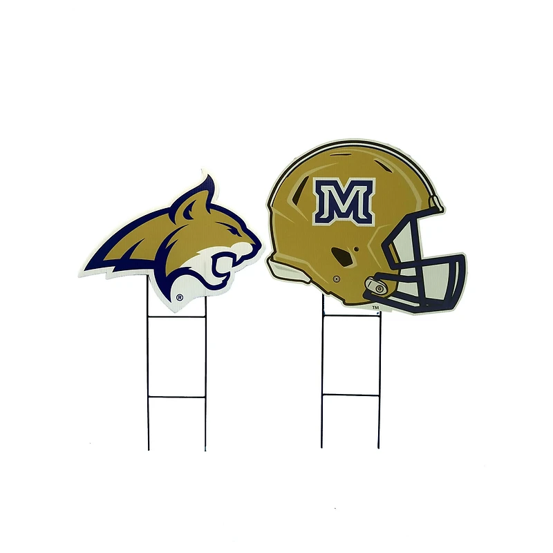 Pegasus Montana State Bobcats Logo and Helmet Two-Piece Yard Sign Set