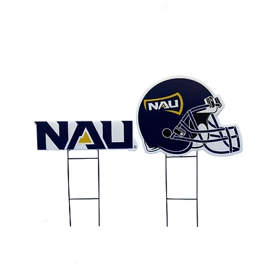 Pegasus Northern Arizona Lumberjacks Logo and Helmet Two-Piece Yard Sign Set