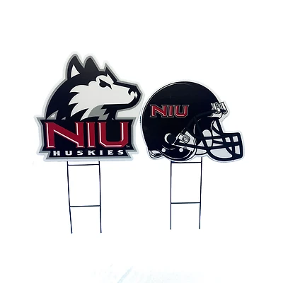 Pegasus Northern Illinois Huskies Logo and Helmet Two-Piece Yard Sign Set