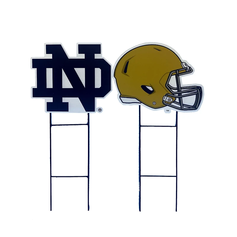 Pegasus Notre Dame Fighting Irish Logo and Helmet Two-Piece Yard Sign Set