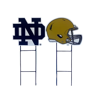 Pegasus Notre Dame Fighting Irish Logo and Helmet Two-Piece Yard Sign Set