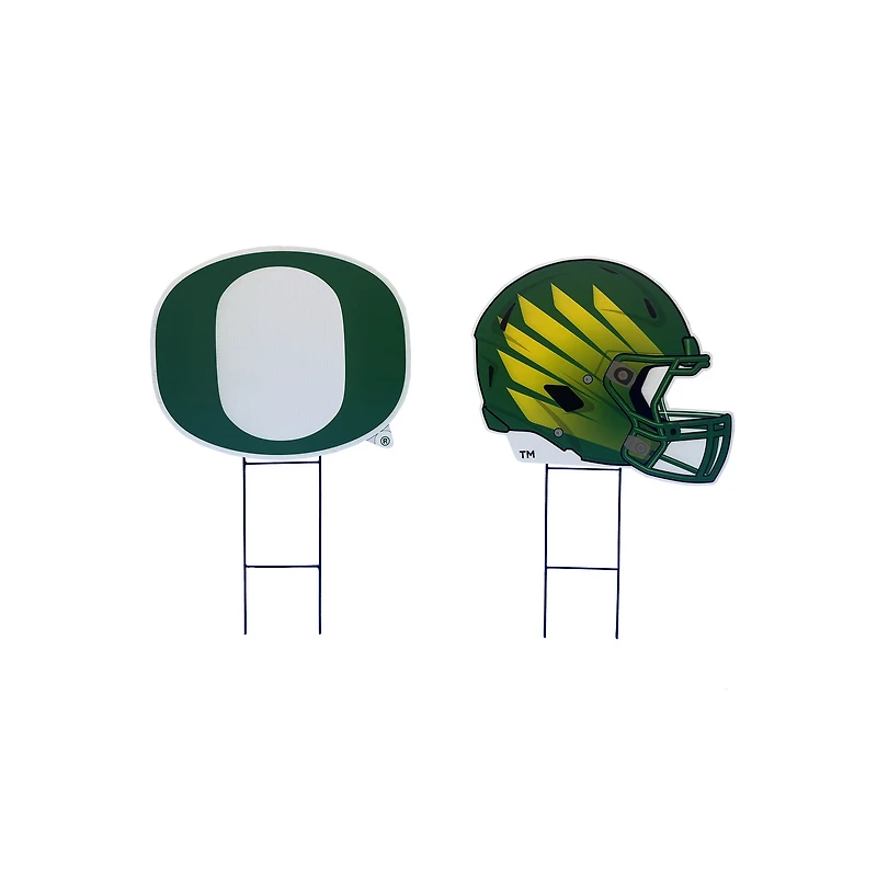 Pegasus Oregon Ducks Logo and Helmet Two-Piece Yard Sign Set