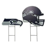 Pegasus Seattle Seahawks Logo and Helmet Two-Piece Yard Sign Set