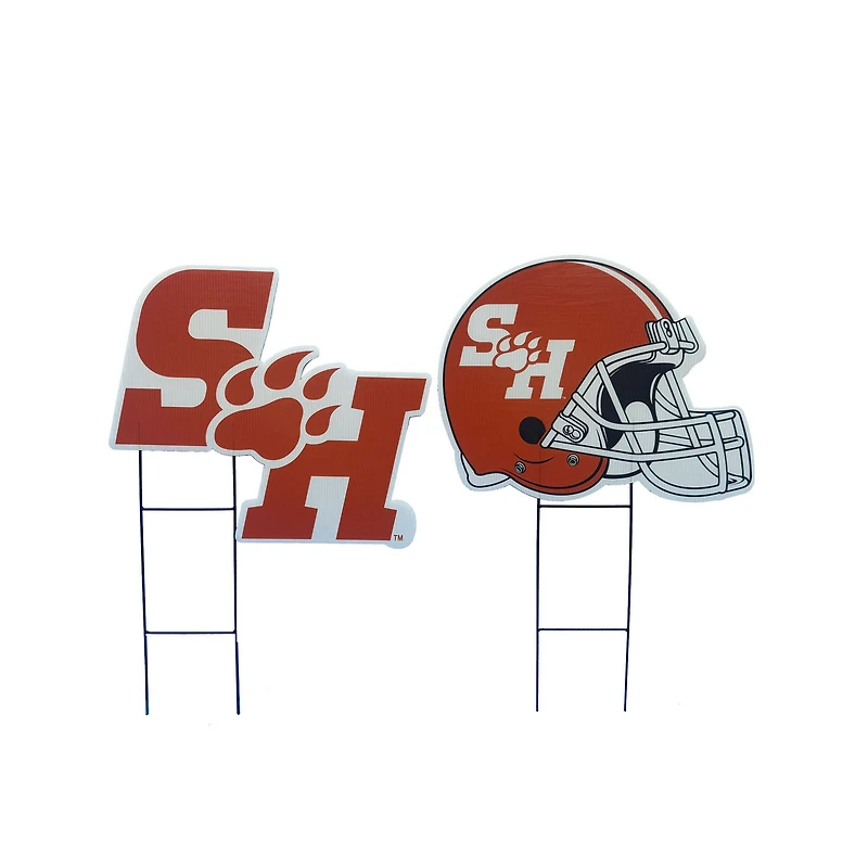 Pegasus Sam Houston State Bearkats Logo and Helmet Two-Piece Yard Sign Set