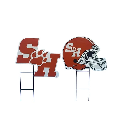 Pegasus Sam Houston State Bearkats Logo and Helmet Two-Piece Yard Sign Set