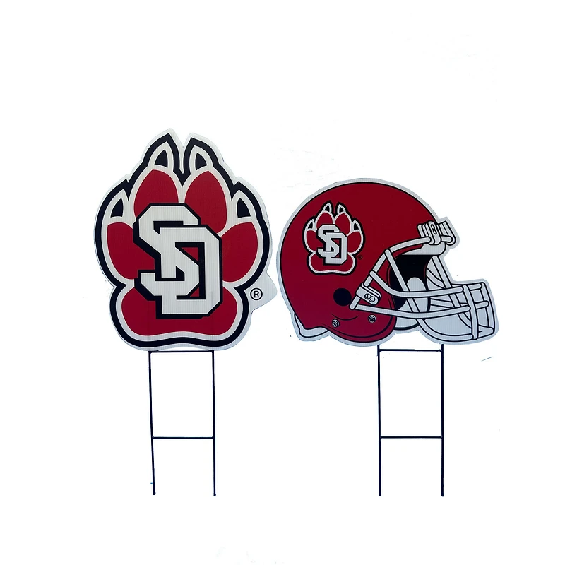 Pegasus South Dakota Coyotes Logo and Helmet Two-Piece Yard Sign Set