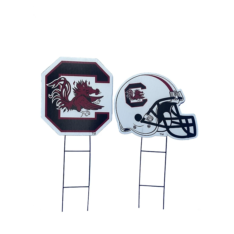 Pegasus South Carolina Gamecocks Logo and Helmet Two-Piece Yard Sign Set