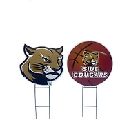 Pegasus Southern Illinois Edwardsville Cougars Logo and Helmet Two-Piece Yard Sign Set