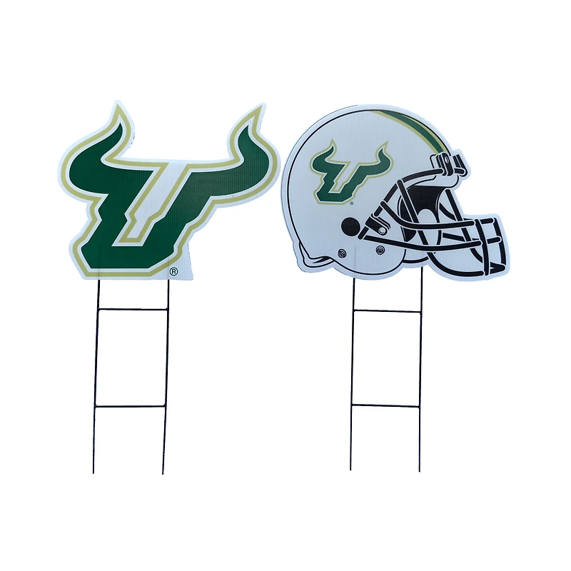 Pegasus South Florida Bulls Logo and Helmet Two-Piece Yard Sign Set