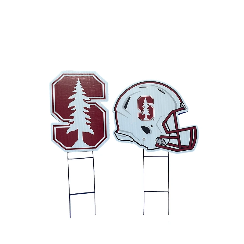 Pegasus Stanford Cardinal Logo and Helmet Two-Piece Yard Sign Set