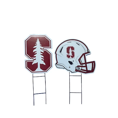 Pegasus Stanford Cardinal Logo and Helmet Two-Piece Yard Sign Set