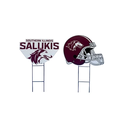 Pegasus Southern Illinois Salukis Logo and Helmet Two-Piece Yard Sign Set