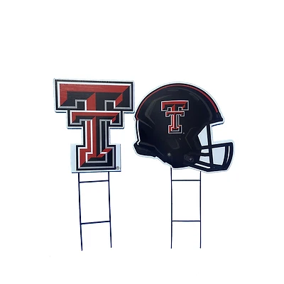 Pegasus Texas Tech Red Raiders Logo and Helmet Two-Piece Yard Sign Set