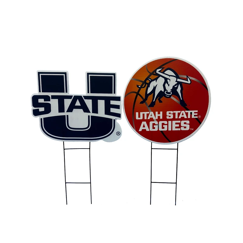 Pegasus Utah State Aggies Logo and Helmet Two-Piece Yard Sign Set