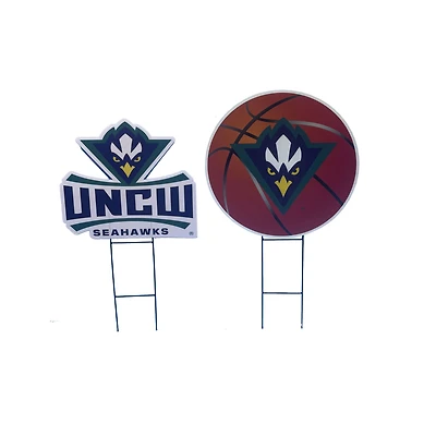 Pegasus UNC Wilmington Seahawks Logo and Helmet Two-Piece Yard Sign Set