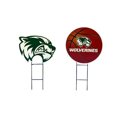 Pegasus Utah Valley Wolverines Logo and Helmet Two-Piece Yard Sign Set