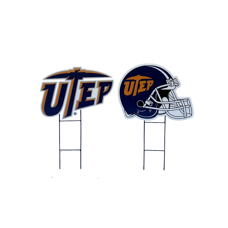Pegasus UTEP Miners Logo and Helmet Two-Piece Yard Sign Set